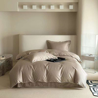 Vente en gros de 4 parures de draps d'hôtel de luxe de couleur personnalisée 100% coton king size