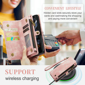 CaseMe étui en cuir avec chargeur sans fil pour Samsung <span class=keywords><strong>Galaxy</strong></span> <span class=keywords><strong>Z</strong></span> Fold 5 4 3 étui portefeuille en cuir robuste tout en 1 étui à cartes <span class=keywords><strong>Z</strong></span> FOLD 5 - Product Image 4