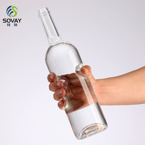 Bouteille en verre transparente artisanale de 750 ml avec bouchon en caoutchouc, forme plate, pour vodka, whisky, brandy, <span class=keywords><strong>tequila</strong></span> – Meilleures ventes - Product Image 4