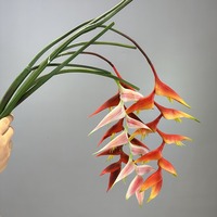 Fleurs artificielles Heliconia pour décoration de mariage, plante tropicale pour Noël, Halloween, remise de diplôme, Saint-Valentin