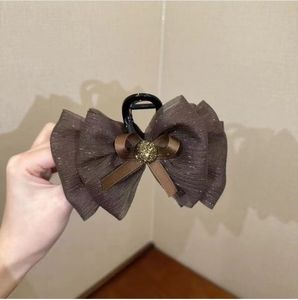 Pince à bulles élégante, blanche et noble en <span class=keywords><strong>gaze</strong></span> nuage haut de gamme, coiffe de princesse avec nœud papillon, pince à requin - Product Image 5