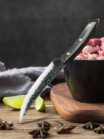 Xyj couteaux à os professionnels forgés 6 pouces, couteau à désosser de chef de boucher avec étui en cuir