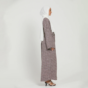 Custom Muslim <strong>Women</strong> <strong>Winter</strong> <strong>Coat</strong> Abaya High Quality <strong>Warm</strong> Tweed Open Jacket Abaya - Product Image 4