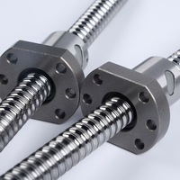 Vis à billes laminée à froid C7 de haute précision 1204 1605 2005 avec écrou à bride simple, roulement d'extrémité usiné, engrenage, pour routeur CNC, actionneur, moteur