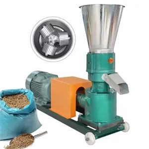 Mini máquina de pelotização para processamento de ração animal, pequena máquina de madeira para aves, frango, peixes, porco, cabra, gado, gato, pelletizadora