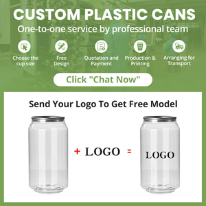 Cundao Custom Logo 500ml Transparent PET Plastic Soda <strong>Cans</strong> Beverage <strong>Cans</strong> Bottles Pull Ring Pet Jars With Easy Open Lid - Product Image 6
