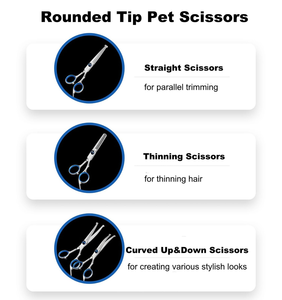 Gold-Color Stainless Steel Barber <b>Scissors</b> Split Type Thinning <b>Scissors</b> Set for <b>Dog</b> and Cat Grooming for Home and Barbershops - Product Image 3