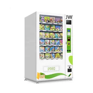 JW 24 horas de negocios de autoservicio delgado máquina expendedora de aperitivos y bebidas combo LED máquina expendedora de bebidas para la venta