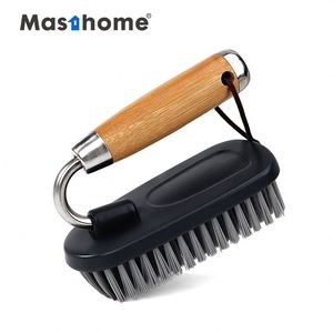 Bamboo & Stainless Steel Series Cleaning Brush Set Dishwashing Bottle Cup Kitchen Pot Dish Floor <b>Scrub</b> Brush Cleaner - Product Image 5