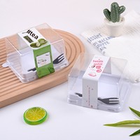 Boîte à rouleaux de serviettes transparente carrée en PET, emballage enveloppant pour rouleaux de gâteau Mochi Tiger Skin et pâtisseries occidentales de style japonais