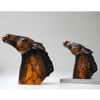 Figurine porte-bonheur Feng Shui style tête de cheval noir et marron, style antique Evelyn, pour la décoration de table à la maison