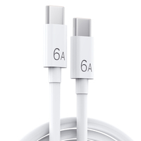 Kabel Pengisian Cepat USB C ke USB C 1M 1.5M 2M hingga 5A 55W PVC OD3.8 Grosir