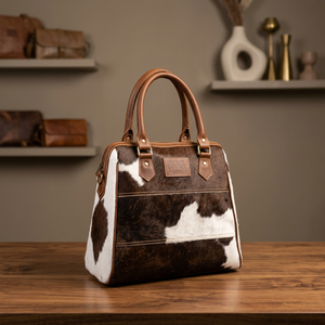Sacs à main en cuir de chèvre naturel pour filles, avec fermeture éclair, résistants à l'eau, style vintage, grande capacité, sacs de voyage à deux rayures - Product Image 1