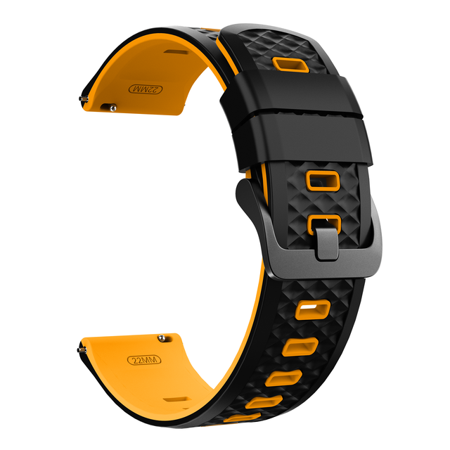 22mm Silicone Strap Quick Release Watch Band  Pattern Dual Color Sport Strap for Huawei Watch