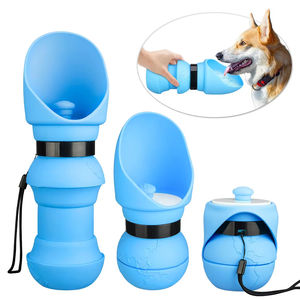 Pet Accessories Dog Mug Products Foldable Pet Bottle 550ml Food Grade Silicone Dishwasher <b>Safe</b> Dog Water Bottle - Product Image 1