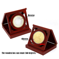 Personalisierte Münzsammelbedarfsartikel: Monedas, Medaillen, Plaketten – Individuelle Gold- und Silber-Metall-Souvenir-Gedenkmünzen mit Holzbox