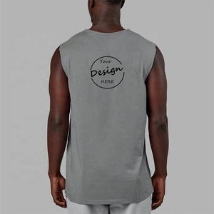 Camisetas sin mangas para hombre al por mayor, camiseta sin mangas de ajuste informal para Gimnasio Deportivo de color sólido con cuello redondo y logotipo personalizado en MOQ bajo - Product Image 6