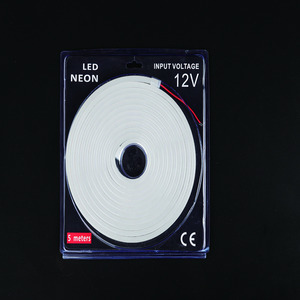 Emballage blister 5M/Roll LED bande lumineuse au néon en silicone 12V 8x16mm 2.5CM coupe IP54 revêtement Double couche Dimmable Direct - Product Image 6