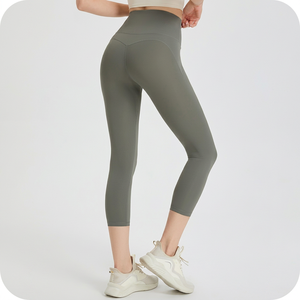 Wholesale Women High Waist <b>Butt</b> <b>Lift</b> Capri Yoga <b>Leggings</b> Stretchy Breathable Slim Fitness Pilates Cropped Sports Workout Pants - Product Image 5