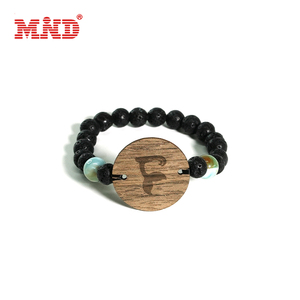 Lava đá RFID đính cườm dây đeo cổ tay đàn hồi bằng gỗ Vòng đeo tay - Product Image 3