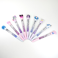 Stylo Gel Licorne Promotionnel avec Sable Mouvant, Cadeau Mignon en Plastique, Stylo à Paillettes Flottantes Dessin Animé 0.5mm Marque Ango Personnalisable