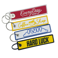 Porte-Clé Brodé Personnalisé Prix Usine Étiquette de Vol Tissée Moto Marque Jet Tag Porte-Clé pour Cadeaux de Voiture Promotionnels