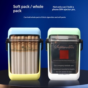 Estuche <span class=keywords><strong>Transparente</strong></span> para Cigarrillos de Tungsteno (Paquete de 20) con Encendedor Integrado, Batería Incluida, Sellado, Impermeable, a Prueba de Humedad, Portátil y Moderno - Product Image 3