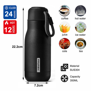 ขวดน้ำสแตนเลสสำหรับเด็กหุ้มฉนวน304สีเทาผนังสองชั้นพร้อมฝาเกลียวขวดน้ำเก็บความร้อนกลางแจ้ง - Product Image 5