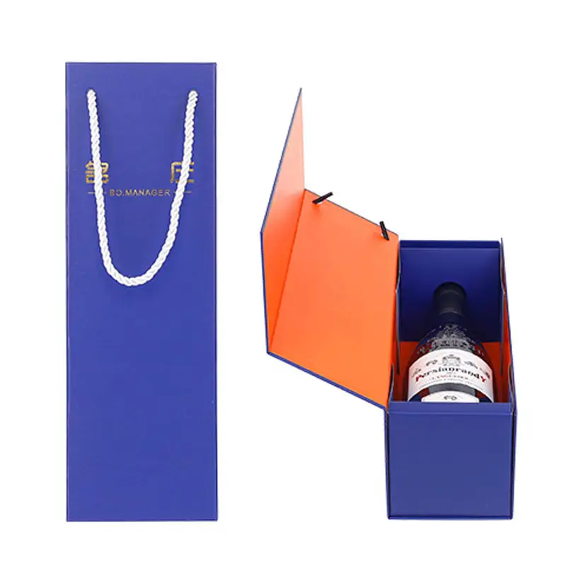 Wholesale luxury single wine packaging bag christmas gift wine bottle paper bag