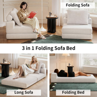 Canapé-lit pliant compact et moderne sans structure avec dossier, confortable pour petit appartement ou chambre d'amis