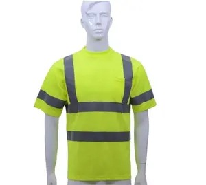 Reflecterende Strepen Safety T-Shirt Met Korte Mouwen En Borstzak