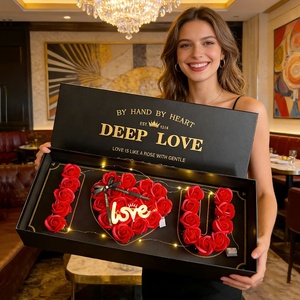 Scatola Regalo di Lusso <span class=keywords><strong>AIDA</strong></span> con Rosa e Scritta 'I Love You' per Fidanzata e Migliore Amica - Compleanno, Vendita Diretta dalla Fabbrica - Product Image 1