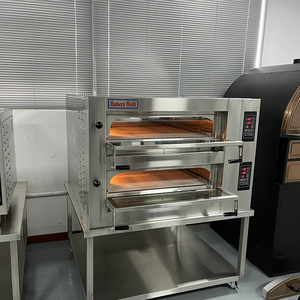 Horno de <span class=keywords><strong>Pizza</strong></span> grande profesional de dos pisos, máquina para hornear comercial Industrial con hogar de piedra para Catering y cocina de Hotel - Product Image 2