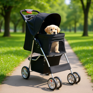 Carrito Plegable para Mascotas Desight de 4 Ruedas con Cesta de Almacenamiento para Transportar Mascotas - Product Image 2