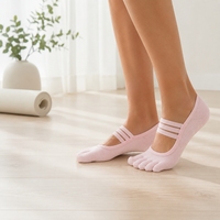 Chaussettes de yoga croisées à cinq doigts de haute qualité, respirantes, pour l'entraînement féminin, le Pilates et le yoga