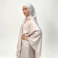 Ensemble Khimar Champagne pour femmes, Indonésie, Malaisie, Singapour, vêtements modestes, vêtements islamiques, prière