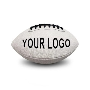 Pallone da Football Americano di Alta Qualità in Pelle PU Personalizzabile, Tutto Bianco, Misure 3 6 9 OEM Rg-002 - Product Image 1