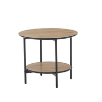 Nouvelle conception Table basse en bois à 2 niveaux Meubles de salon Table basse ronde en bois moderne