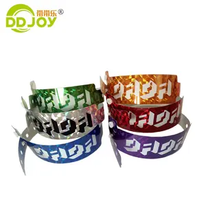 Cheap Items Gifts Park Tickets Glitter Id Wristband Custom Events Holographic Bracelets For Festival
