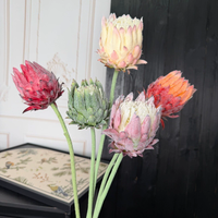 Fleur artificielle PPS en promotion, tige unique, artichaut floqué, fausse fleur de Protea pour décoration de mariage, maison et extérieur