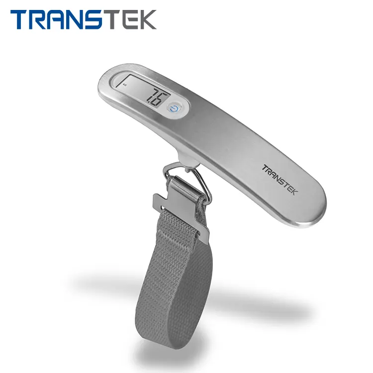 TRANSTEK Handheld Portable Lightweight Stainless Steel 110lb/ 50kg LCD Display Luggage Weighing Hanging Scale