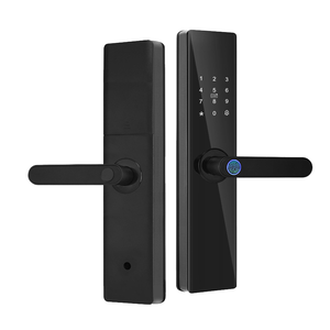 Kunci pintu pintar, kunci pintu depan elektronik pintu depan biometrik sidik jari aplikasi kode aluminium Aloi 9 bahasa WiFi Cloud - Product Image 1