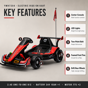 <span class=keywords><strong>Go</strong></span>-<span class=keywords><strong>Kart</strong></span> Elettrico a Doppia Trazione per Bambini da 2 a 8 Anni, Giocattolo Cavalcabile a Velocità Regolabile - Product Image 3