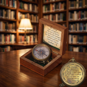 Engraved Compass Pointer Wooden Box-Portable Christian <b>Gift</b> <b>for</b> Men Catholic <b>Baptism</b> Birthday <b>Boys</b> Waterproof Shockproof - Product Image 1