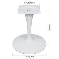 Base de table en métal Tulipe Blanche, support de table moderne à piétement unique intégré pour table ronde de café-restaurant OEM