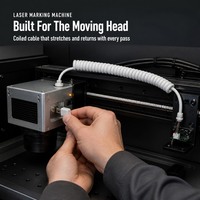 Câble spiralé PUR en cuivre étamé CE avec connecteur mini USB JST 3 broches à angle droit de 1,5 m pour tête d'imprimante de marquage laser
