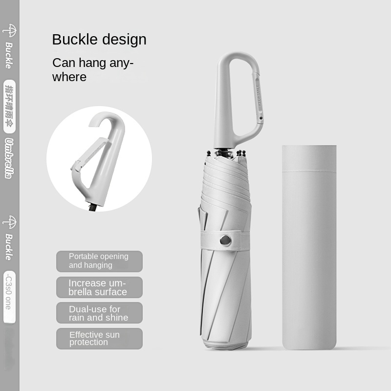 Weather Resistant 8-Bone Buckle Umbrella Hand Foldable Sun Shading Logo Printing Three Section Convenient Design Manual Control