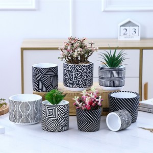 hot sell cheap flower pots 6inch planter for living room modern outdoor planter Fiber cement flower pot home decoration