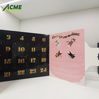Boîte cadeau calendrier de l'Avent personnalisée 2026 avec estampage à chaud, chocolats, friandises pour animaux de compagnie, avec aimant ou ruban