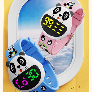High-qiality mignon dessin animé imprimé LED Panada montre heure/date affichage montres numériques minuterie clignotante et alerte musicale pour les enfants - Product Image 3